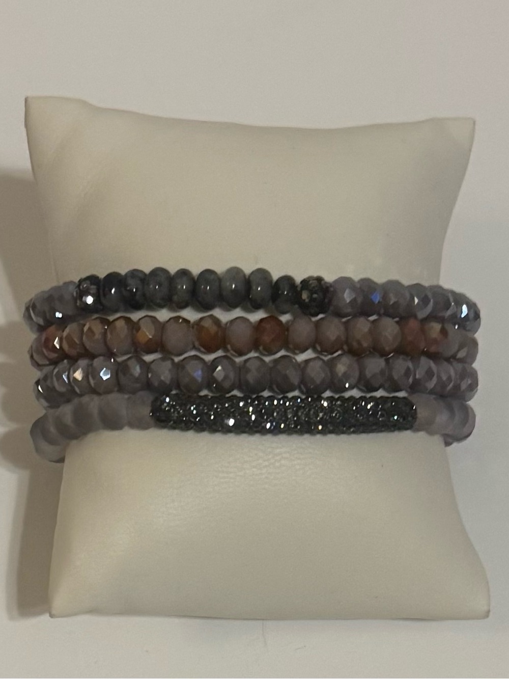 Purple & Hematite Crystal Faceted Beaded Bracelet Set [MSRP $16]